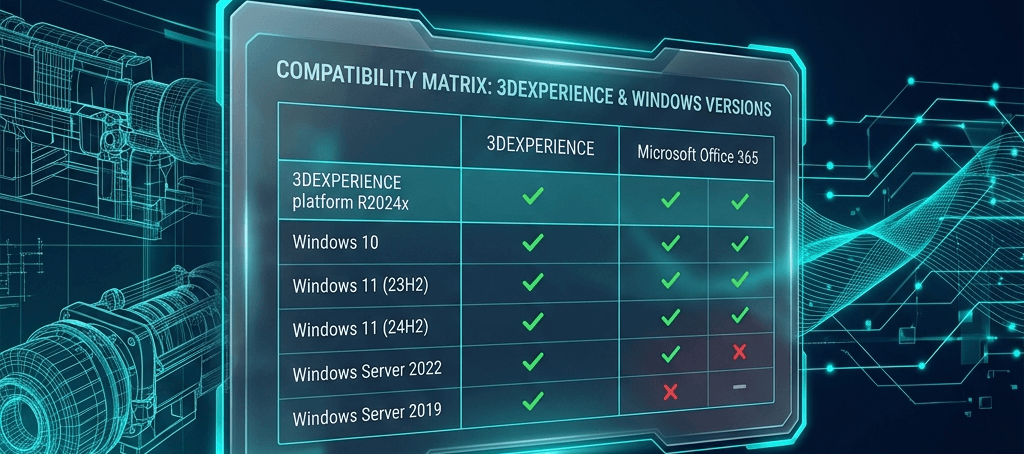 CATIA與Windows相容性對照表